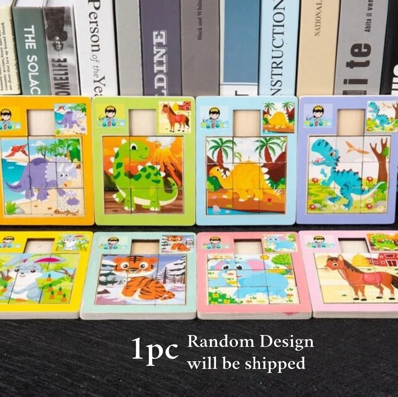 Wooden picture Sliding game - 1 pc  random Design Will be shipped - EKT2168