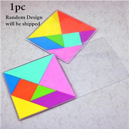 Wooden Medium Tangram Puzzle With Plastic Storage Box 1Pc Will Be Shipped - EKT3276