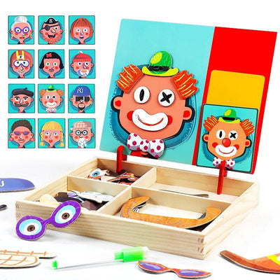 Fidtoy Double-Sided Magnetic Puzzle Board for Toddlers – Creative Learning & Drawing Toy
