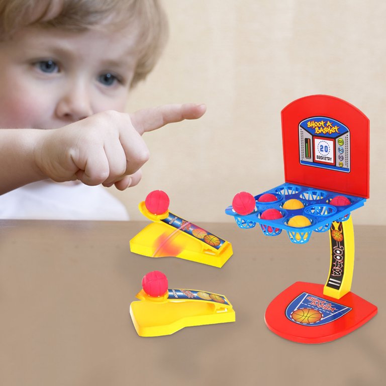 Fidtoy Mini Desktop Basketball Game with Hoop and Catapults