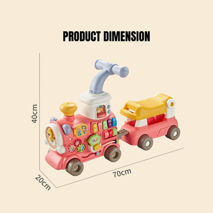 BIBI-INN Walker Train Ages 24 Months+ Musical Multifunctional Ride-On Gift For Kids by WISHLAND