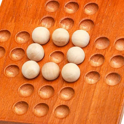 Fidtoy Wooden Bead Solitaire Chess Game – Brain Teaser and Puzzle Game for Kids