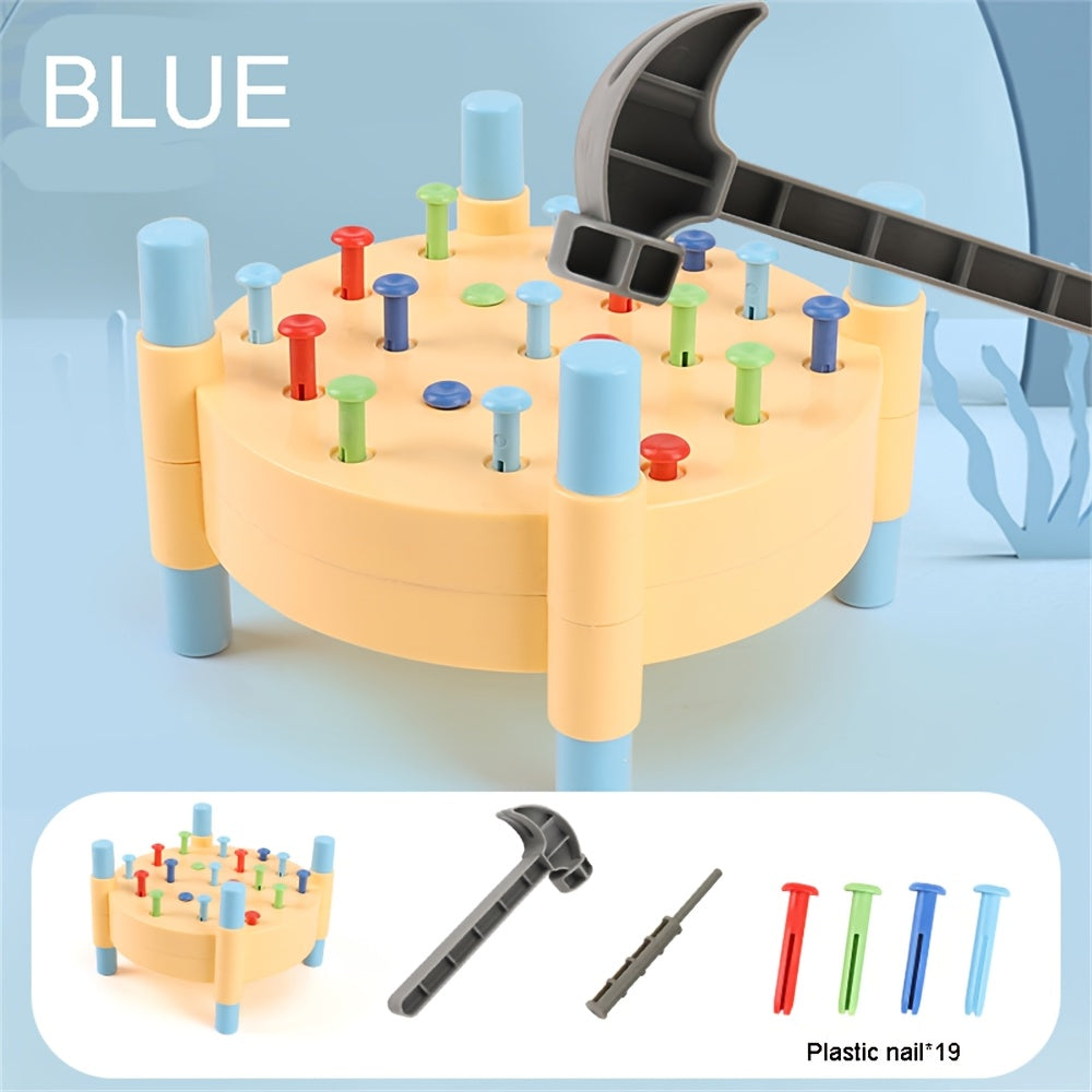 Fidtoy Wooden Hammering Toy for Toddlers Color Learning and Fine Motor Skills