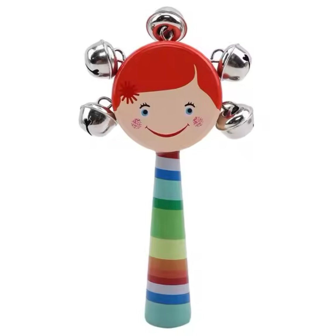 Hochet Kungroo à Visage | Jouets de Hochet en Bois à Visage - 1 pièce