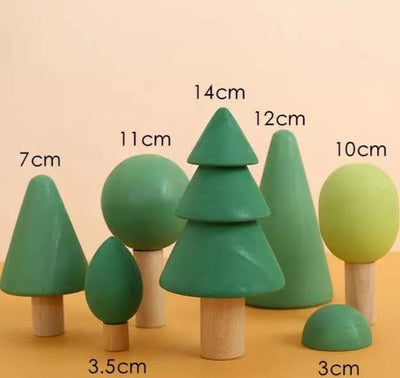 Kit de jeu en bois Arbres de la forêt - Jouets en bois à construction libre
