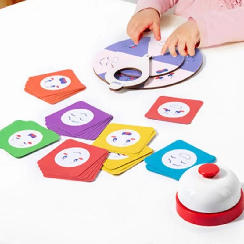 Jeu de puzzle amusant pour la famille, spinners d'expression faciale en bois, défi de coordination œil-main, jouet interactif, jeu de table de société, cadeau pour enfants