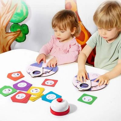 Jeu de puzzle amusant pour la famille, spinners d'expression faciale en bois, défi de coordination œil-main, jouet interactif, jeu de table de société, cadeau pour enfants