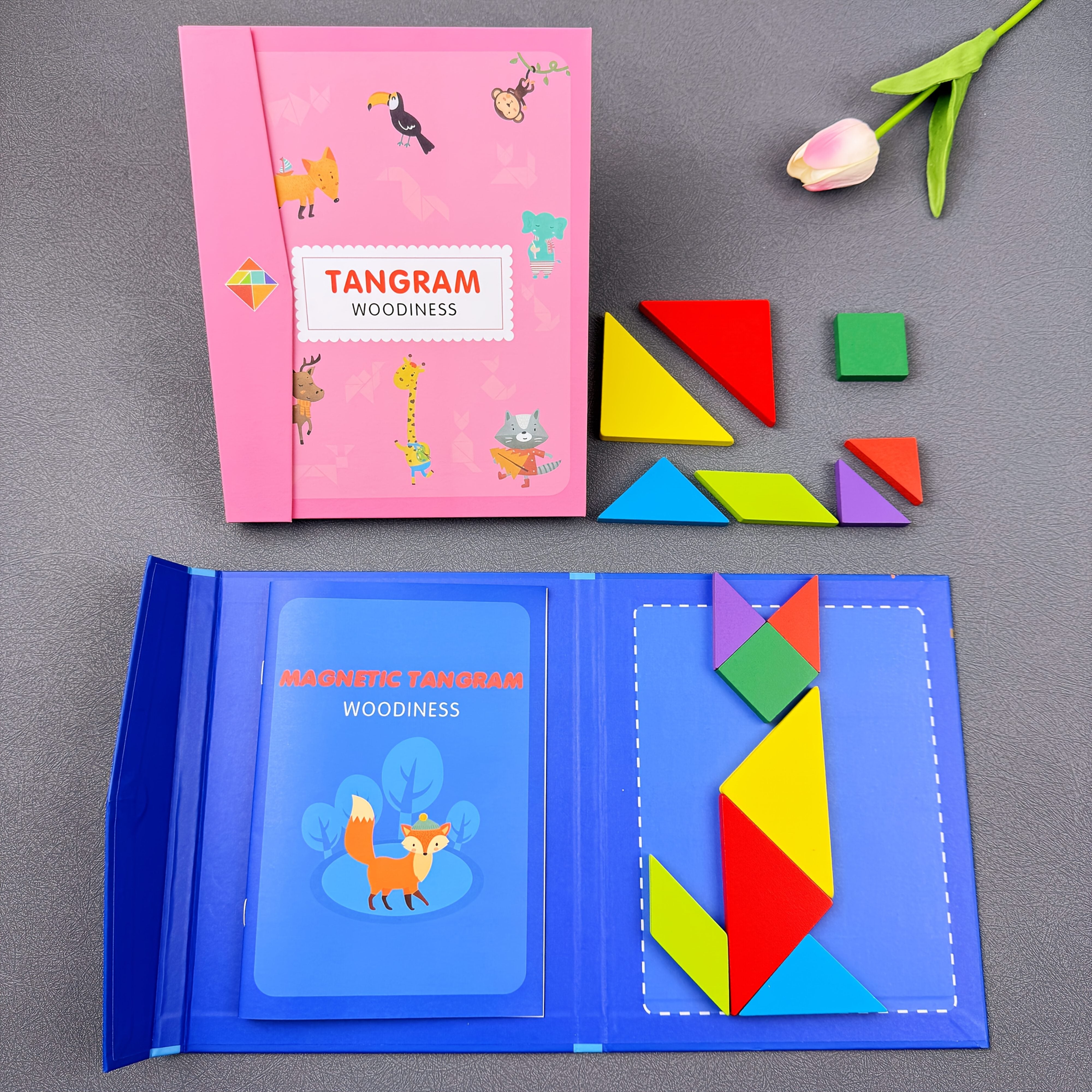 Wooden Tangram Puzzle Set for Kids