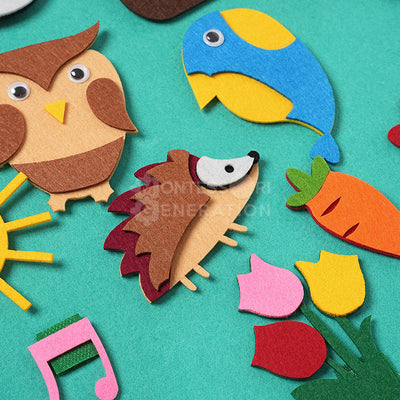 Fidtoy Jouet d'activité mural en feutre Lapin pour enfants 1+ Décoration de Pâques