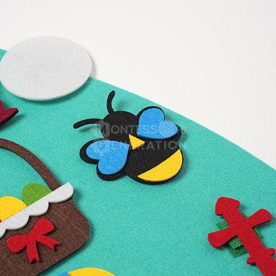 Fidtoy Jouet d'activité mural en feutre Lapin pour enfants 1+ Décoration de Pâques