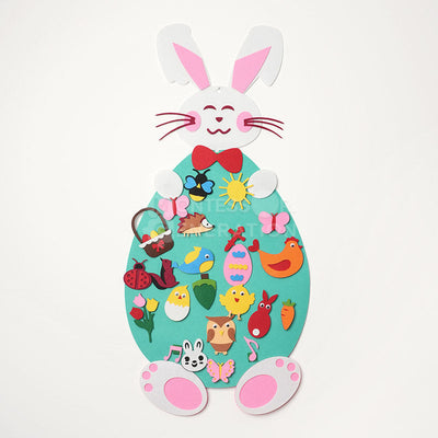 Fidtoy Jouet d'activité mural en feutre Lapin pour enfants 1+ Décoration de Pâques
