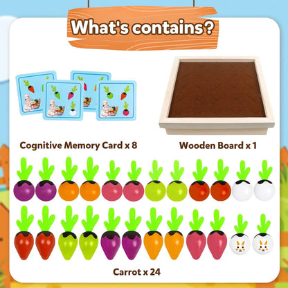 Carrot Pull Memory Game – Fine Motor and Matching Skills Toy