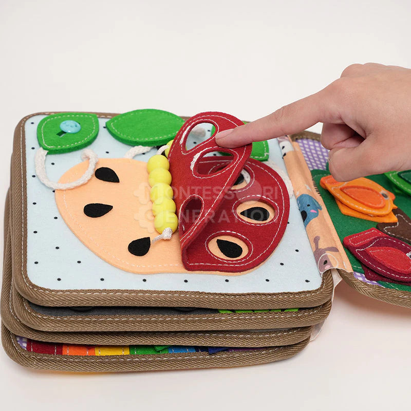 Fidtoy Felt Montessori Activity Book – 16 Page Busy Book for Toddlers