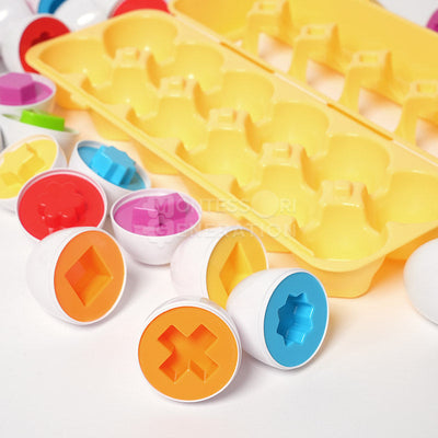 Fidtoy Matching Eggs Toy for Toddlers 12+ Months Shape Sorting Set