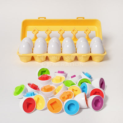 Fidtoy Matching Eggs Toy for Toddlers 12+ Months Shape Sorting Set