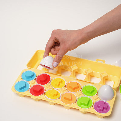 Fidtoy Matching Eggs Toy for Toddlers 12+ Months Shape Sorting Set
