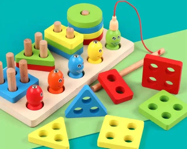 Wooden Magnetic Fishing Four Post