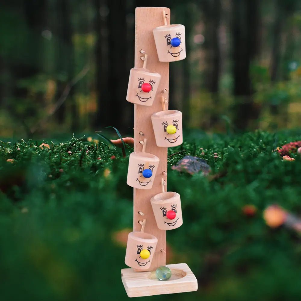Goli Game | Wooden Marble Slider Toy, Smiley Face Wooden Slider Marble Tree Game