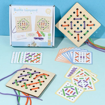 Jeu de correspondance de formes Montessori avec cordes – Activité de motricité fine et de discrimination visuelle pour les enfants d'âge préscolaire