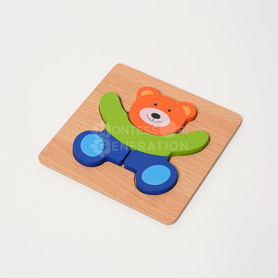 Fidtoy Wooden Toddler Puzzle Set – 6 Educational Puzzles for Kids 2+
