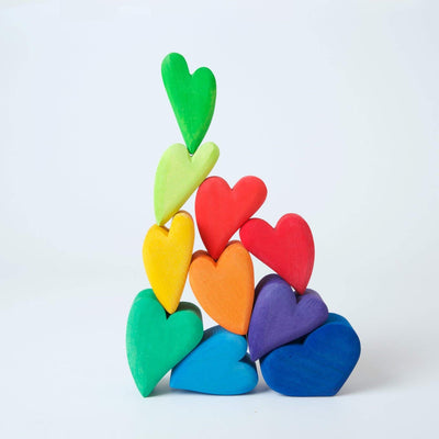 Blocs de cœur en bois - Jouets en bois à aire ouverte