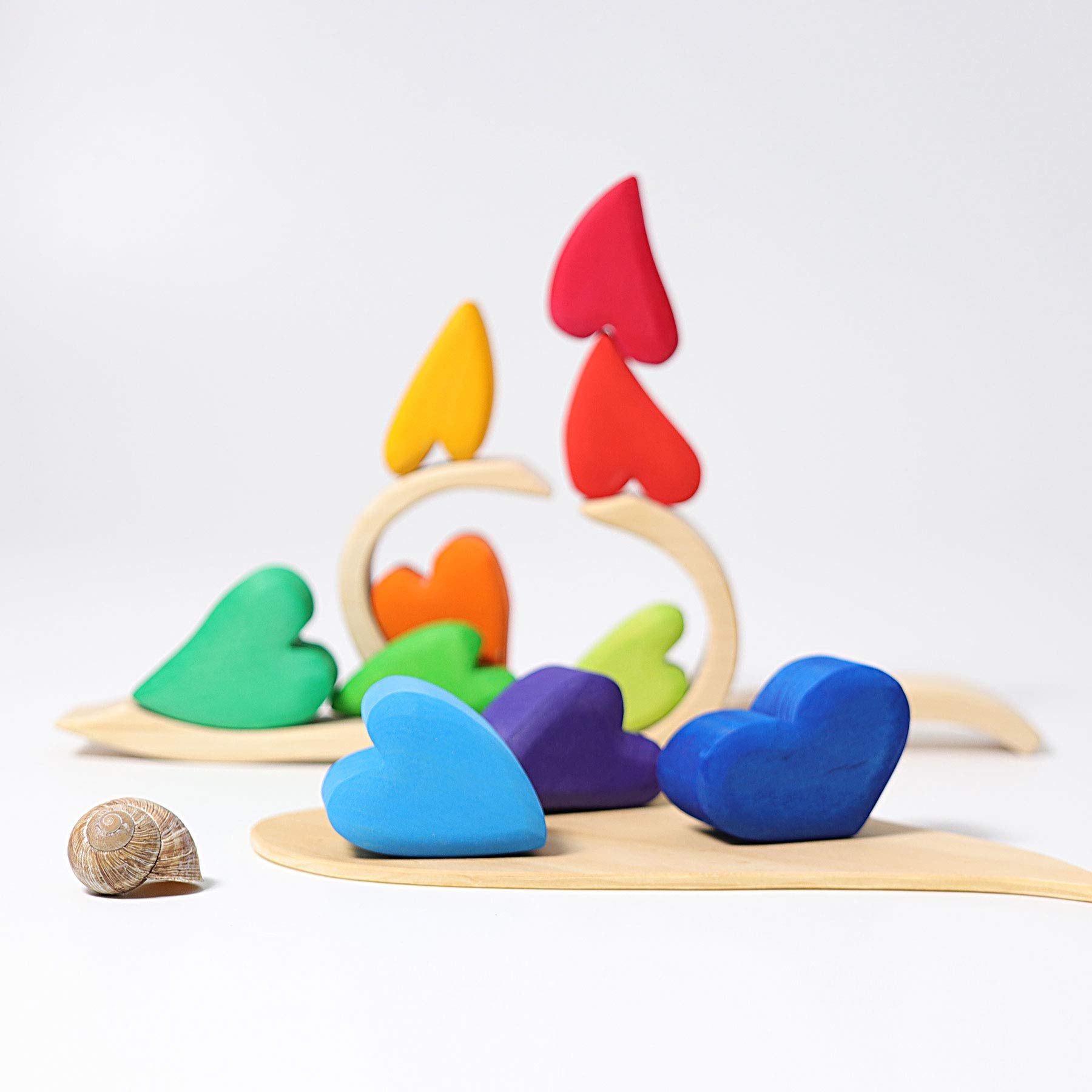 Wooden Heart Blocks Set- Open ended wooden toys