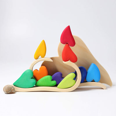 Blocs de cœur en bois - Jouets en bois à aire ouverte