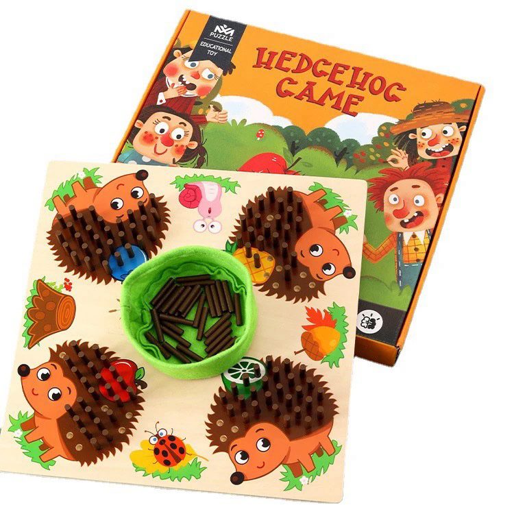 Hedgehog Math Game (Addition and Subtraction) - Wooden Math Toy for Toddlers and Preschoolers