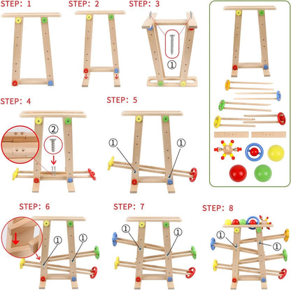 X Large Wooden Ball Run  Track a Ball Rack Car Ramp Toy