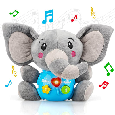 Fidtoy Musical Elephant Plush Baby Toy with Lights and Sounds
