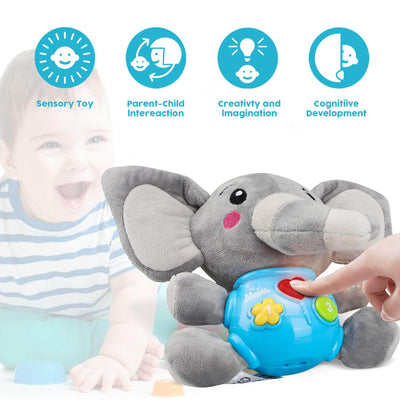 Fidtoy Musical Elephant Plush Baby Toy with Lights and Sounds