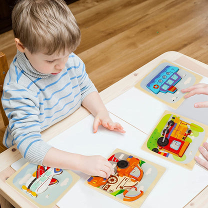 4 Pack Wooden Puzzles for Toddlers