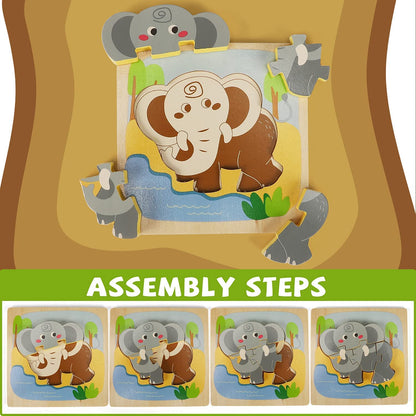 4 Pack Wooden Puzzles for Toddlers