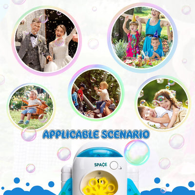 Fidtoy Rocket Bubble Machine for Kids with Music and Lights