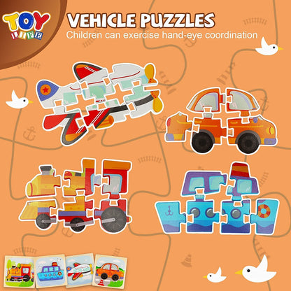 4 Pack Wooden Puzzles for Toddlers