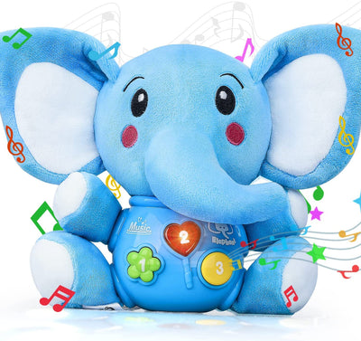 Fidtoy Musical Elephant Plush Baby Toy with Lights and Sounds