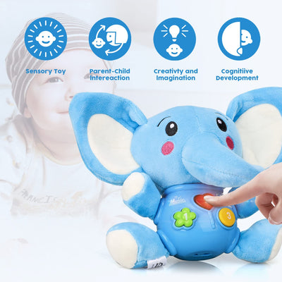 Fidtoy Musical Elephant Plush Baby Toy with Lights and Sounds
