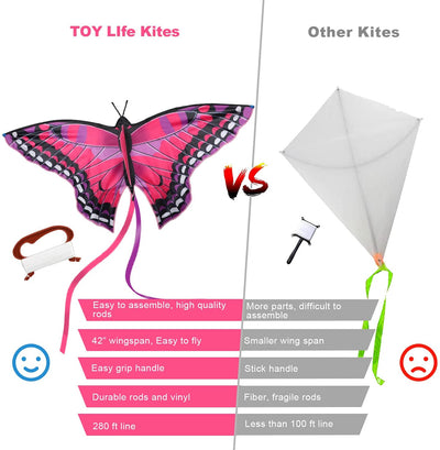 Fidtoy Butterfly Kite for Kids Easy to Fly Outdoor Beach Toy