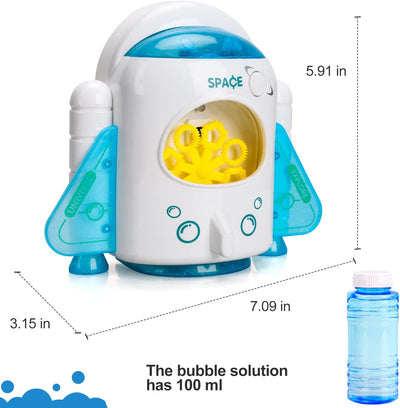 Fidtoy Rocket Bubble Machine for Kids with Music and Lights