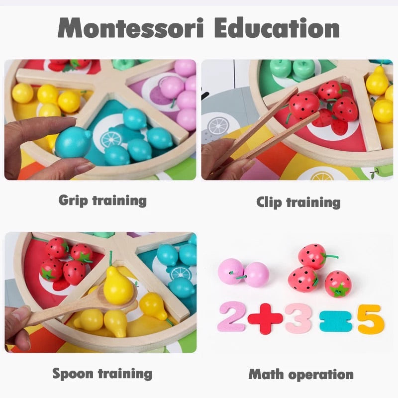 Wooden Fruit Sorting Math Game- Mathematics toys