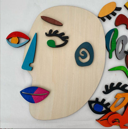 Picasso-style Montessori Face Puzzle-Speech therapy toys