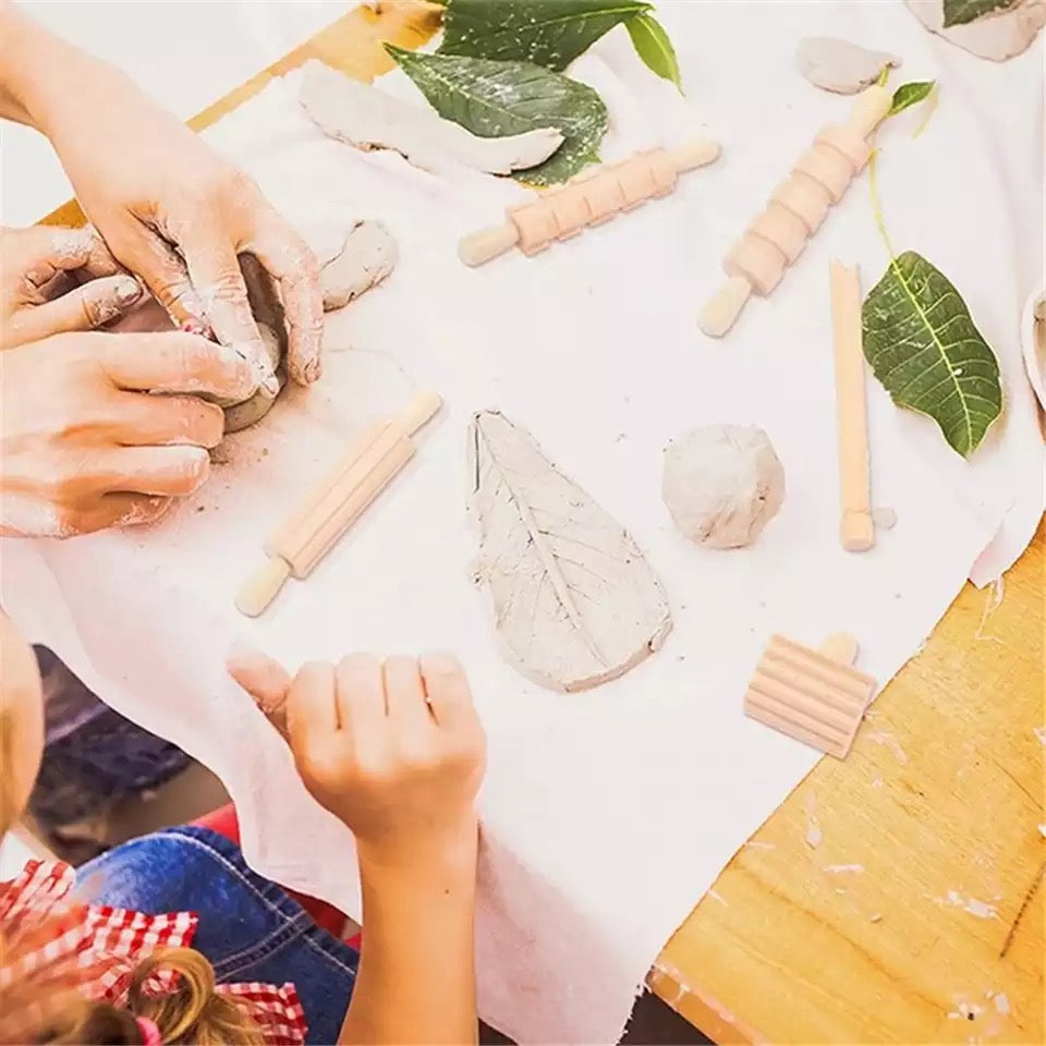 12 Wooden Rolling Pins - Fine motor skills toys