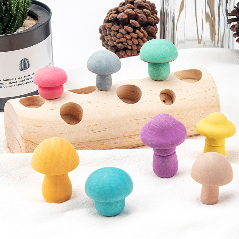 Wooden Mushroom Game- Fine motor skills toys
