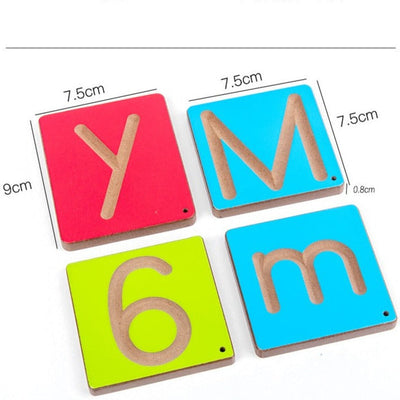 Wooden Colourful Tracing Boards - Best Alphabet and Number Learning Toys