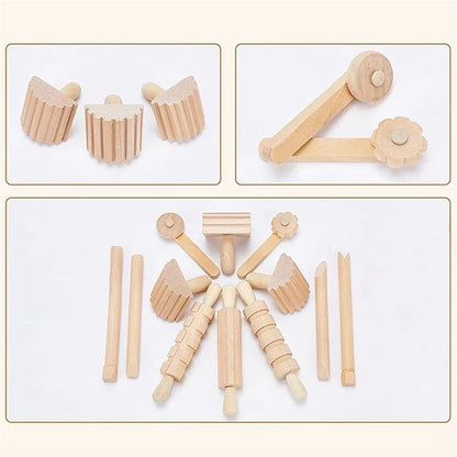 12 Wooden Rolling Pins - Fine motor skills toys