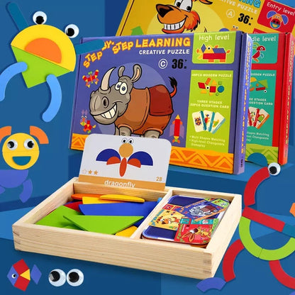 Wooden Step By Step Learning Creative Puzzle - Mathematics Educational Toys