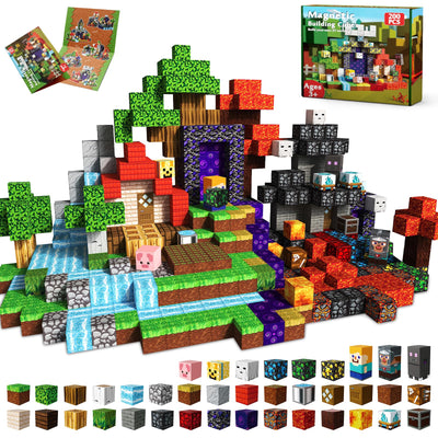 Blocs de construction magnétiques – Cubes aimantés inspirés de Minecraft pour enfants