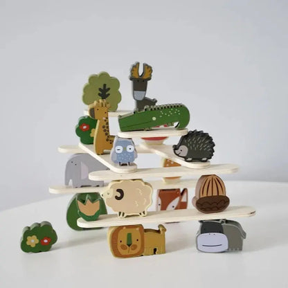 Animal Stackers™ - Slim Stapelen - Hout  Dieren Stapelspeelgoed