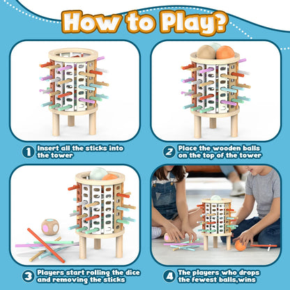 Balance Tower™ – Stapel & Tel – Houten Denkspel