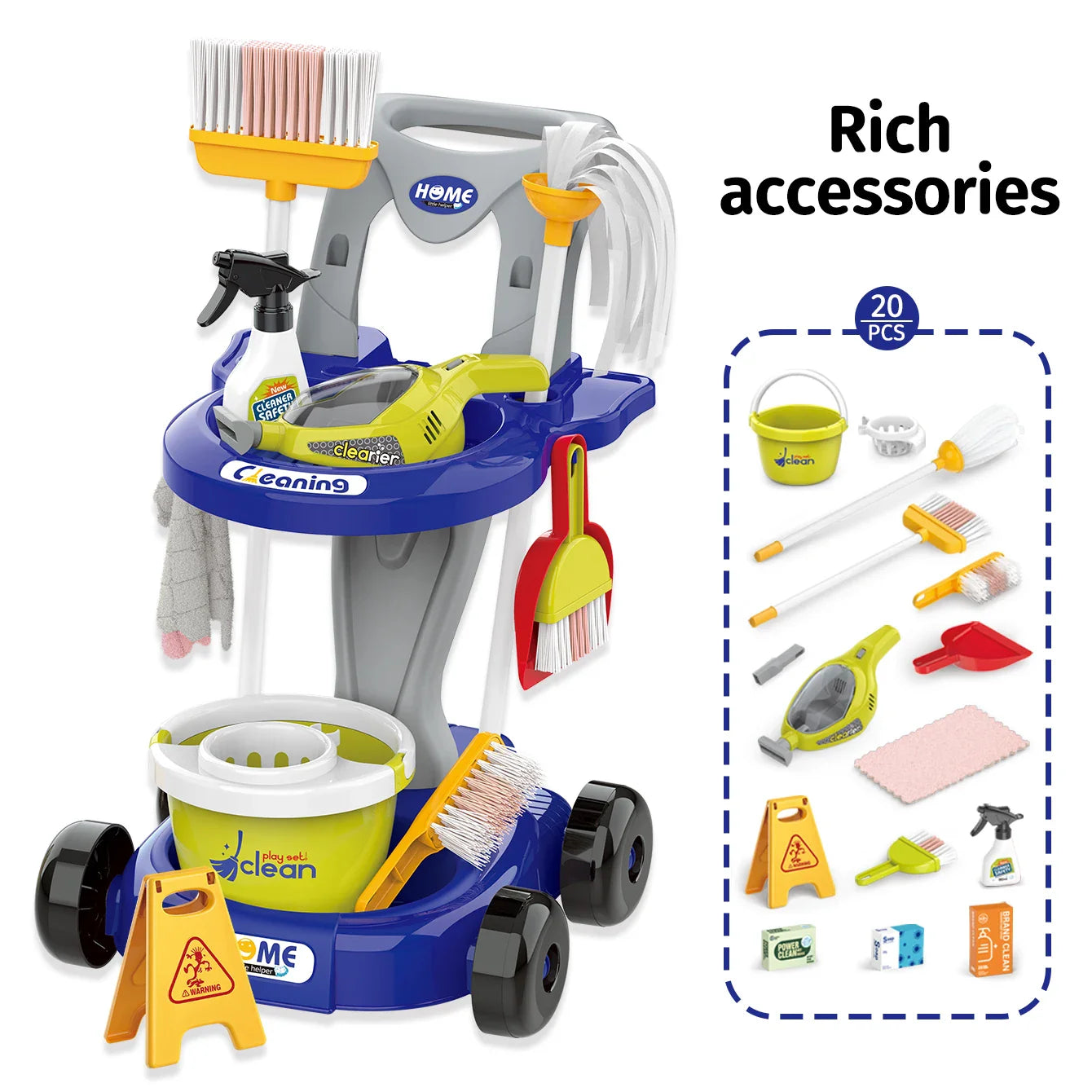 CleanPlay – Educativo y Divertido – Carrito de limpieza de juguetes